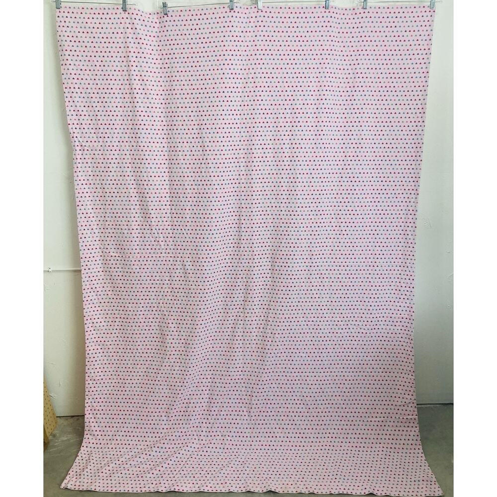 Cuddl Duds Cotton Twin Size Flannel FLAT SHEET Multi Hearts Made Turkey Pink Ko - Picture 5 of 8